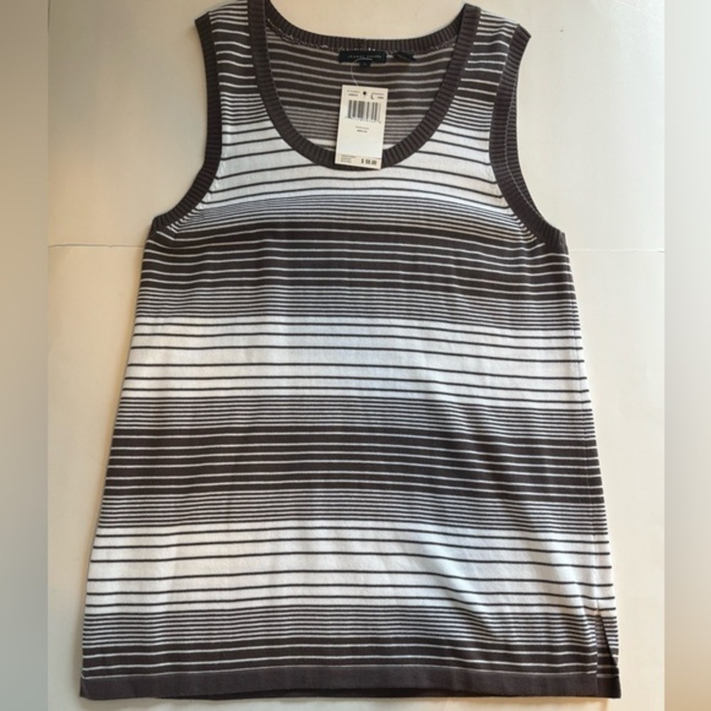 Jeanne Pierre NWT sleeveless Java cotton sweater L